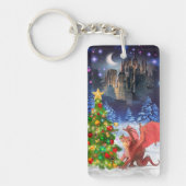 Dragon Pulling on Christmas Tree Schlüsselanhänger (Vorderseite)