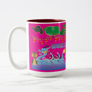 Dragon Pulse Festival hellrosa Zweifarbige Tasse