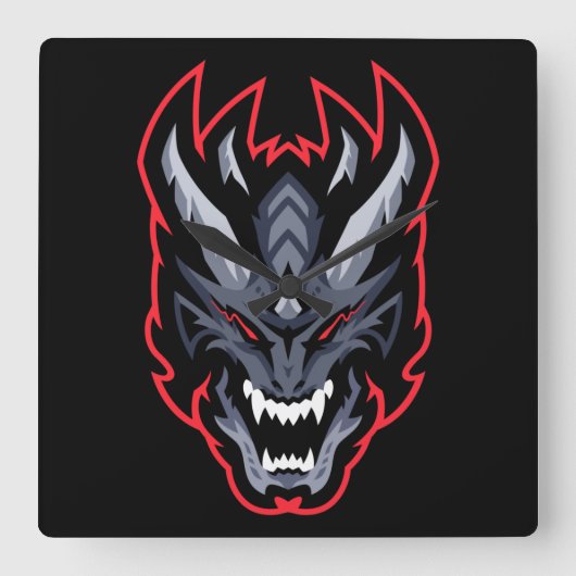 Dragon Quadratische Wanduhr (Vorderseite)