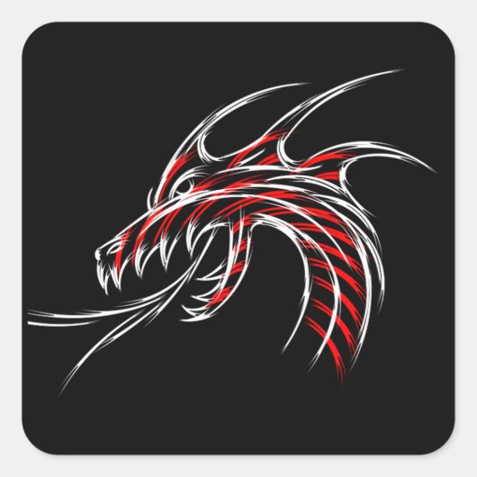 Dragon Quadratischer Aufkleber (Vorderseite)