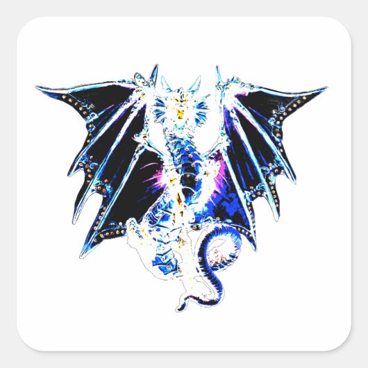 Dragon Quadratischer Aufkleber (Vorderseite)