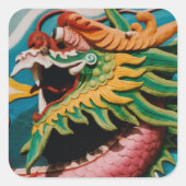 Dragon Quadratischer Aufkleber (Vorderseite)