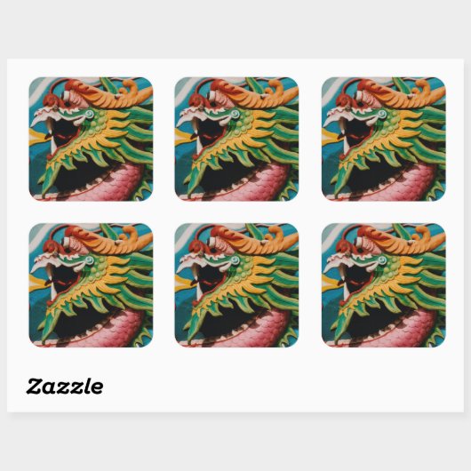 Dragon Quadratischer Aufkleber (Blatt)