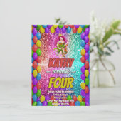 Dragon Queen Fantasy Midlevel Royal Magic Birthday Einladung (Stehend Vorderseite)