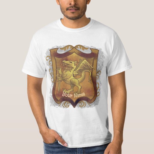 Dragon Quest Schild Nachname T-Shirt (Vorderseite)