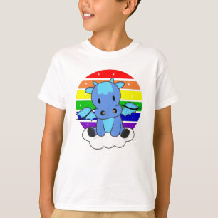 Dragon Rainbow Glitzer Kawaii Fantasy Colorful T-Shirt