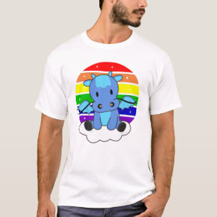 Dragon Rainbow Glitzer Kawaii Fantasy Colorful T-Shirt