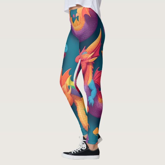 Dragon Rainbow Personalisiertes Muster Leggings (Links)