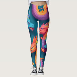 Dragon Rainbow Personalisiertes Muster Leggings