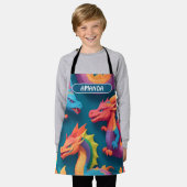 Dragon Rainbow Personalisiertes Muster Schürze (Getragen)