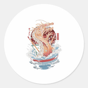 Dragon Ramen, Geburtstagsgeschenk für asiatische F Runder Aufkleber