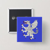 Dragon Rampant Argent Button (Vorne & Hinten)