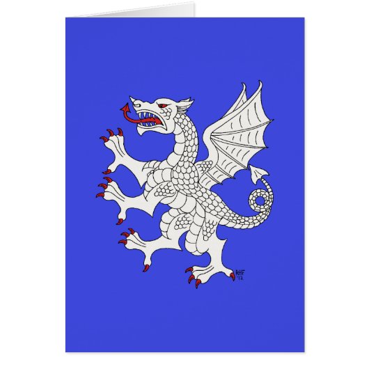 Dragon Rampant Argent Grußkarte (Vorne)