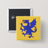Dragon Rampant Azure Button (Vorne & Hinten)