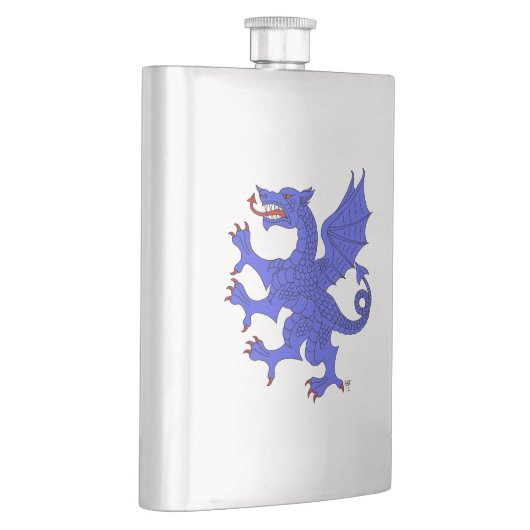 Dragon Rampant Azure Flachmann (Rechts)