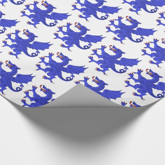 Dragon Rampant Azure Geschenkpapier (Ecke)