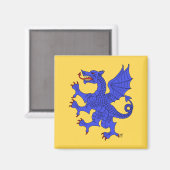 Dragon Rampant Azure Magnet (Vorderseite/Rückseite)