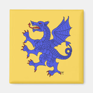 Dragon Rampant Azure Magnet