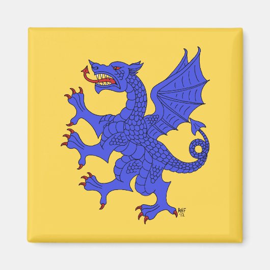 Dragon Rampant Azure Magnet (Vorne)
