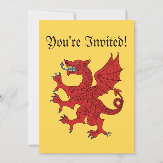 Dragon Rampant Gules Einladung (Vorderseite)