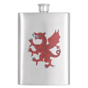 Dragon Rampant Gules Flachmann
