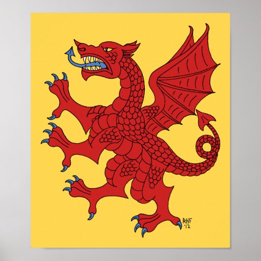 Dragon Rampant Gules Poster (Vorne)
