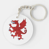 Dragon Rampant Gules Schlüsselanhänger (Rückseite)