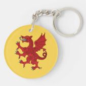 Dragon Rampant Gules Schlüsselanhänger (Rückseite)
