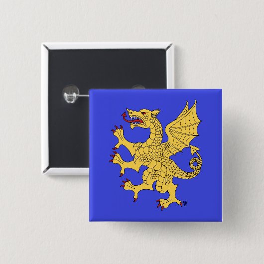 Dragon Rampant oder Button (Vorne & Hinten)