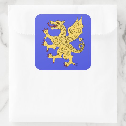 Dragon Rampant oder Quadratischer Aufkleber (Tasche)