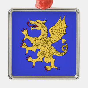Dragon Rampant oder Silbernes Ornament