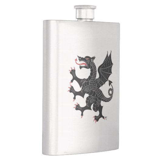 Dragon Rampant Sable Flachmann (Rechts)