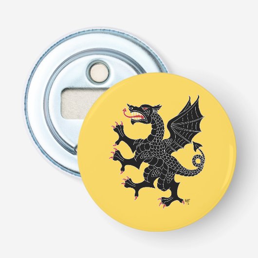 Dragon Rampant Sable Flaschenöffner (Vorderseite)