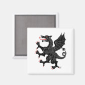 Dragon Rampant Sable Magnet (Vorderseite/Rückseite)