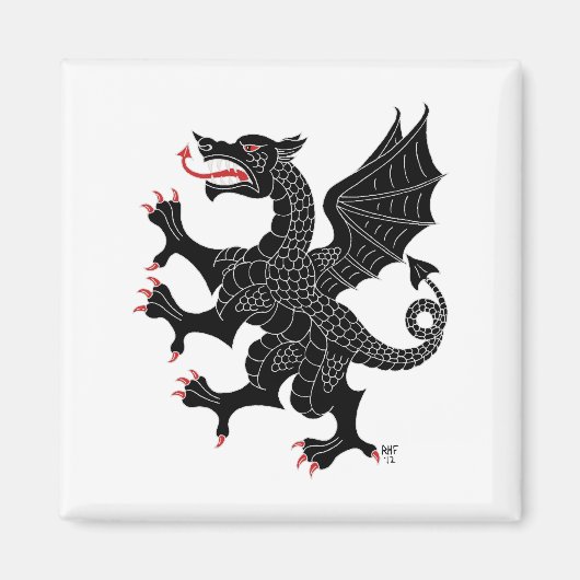 Dragon Rampant Sable Magnet (Vorne)