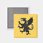 Dragon Rampant Sable Magnet (Vorderseite/Rückseite)