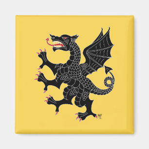 Dragon Rampant Sable Magnet