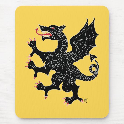 Dragon Rampant Sable Mousepad (Vorne)