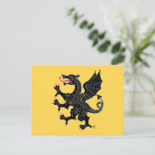 Dragon Rampant Sable Postkarte (Stehend Vorderseite)