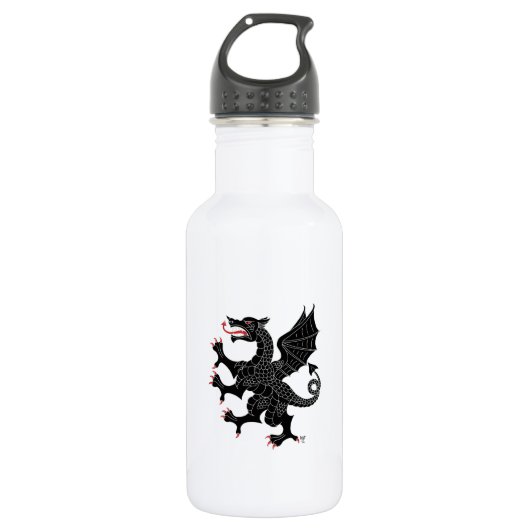 Dragon Rampant Sable Trinkflasche (Vorderseite)