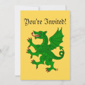 Dragon Rampant Vert Einladung (Vorderseite)