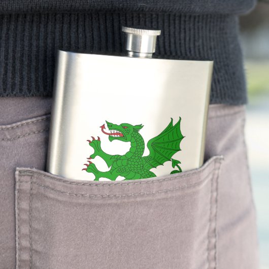 Dragon Rampant Vert Flachmann (Beispiel)