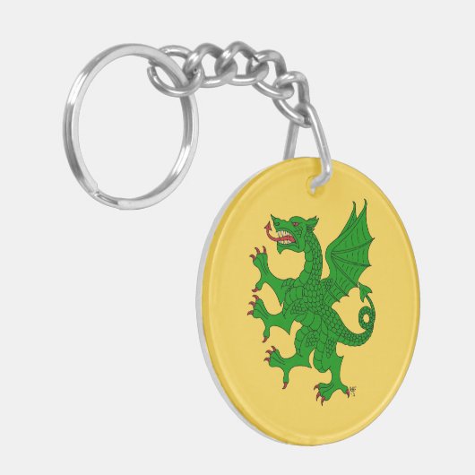 Dragon Rampant Vert Schlüsselanhänger (Vorderseite links)