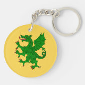 Dragon Rampant Vert Schlüsselanhänger (Rückseite)