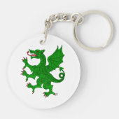 Dragon Rampant Vert Schlüsselanhänger (Rückseite)