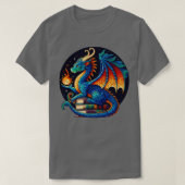 Dragon Reading a Book Bookworm Book Lover 4 T-Shirt (Design vorne)