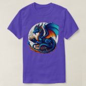 Dragon Reading a Book Bookworm Book Lover T-Shirt (Design vorne)