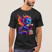 Dragon Reading a Book Bookworm Book Lover T-Shirt (Vorderseite)