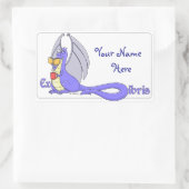 Dragon Reading a Book ex libris / Buchzeichen Rechteckiger Aufkleber (Tasche)