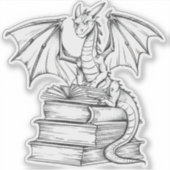 Dragon Reading Book Aufkleber (Vorderseite)